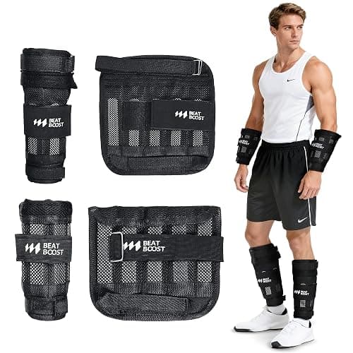 Ankle Wrist Weights 4lb/10lb/15lb/20lb/25lb/30lb BeatBoost Adjustable Leg Arm Weights for Men Walking Pilates Exercise Workout Gym Aerobics - Image 1