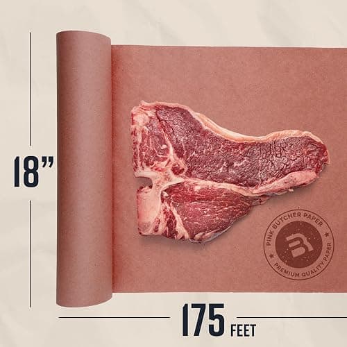 Bryco Goods Pink Butcher Paper Roll 18"x175' (2100 Inch) - USA Made - Food-Grade Peach Butcher Paper for Smoker, BBQ, Grilling, Smoking Meat - Unbleached, Uncoated & Unwaxed thumbnail 4