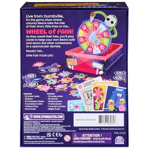 Spin Master Games Dumb Ways to Die: Wheel of Pain Board Game | Hilarious Survival Game, Spin The Wheel And Try To Keep Your Bean Alive, For 2-6 Players, Ages 12 & Up thumbnail 8