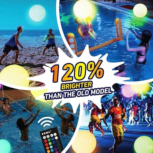 Pool Toys - LED Beach Ball with Remote Control - 16 Colors Lights and 4 Light Modes, 100ft Control Distance - Outdoor Beach Party Games for Kids Adults, Pool Patio Garden Decorations (1PCS). thumbnail 4