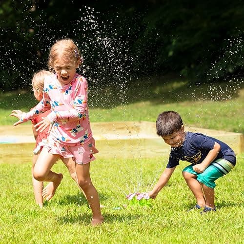 Melissa & Doug Sunny Patch Pretty Petals Flower Sprinkler Toy with Hose Attachment Toddler and Kids Outdoor Water Play Ages 3+ thumbnail 5