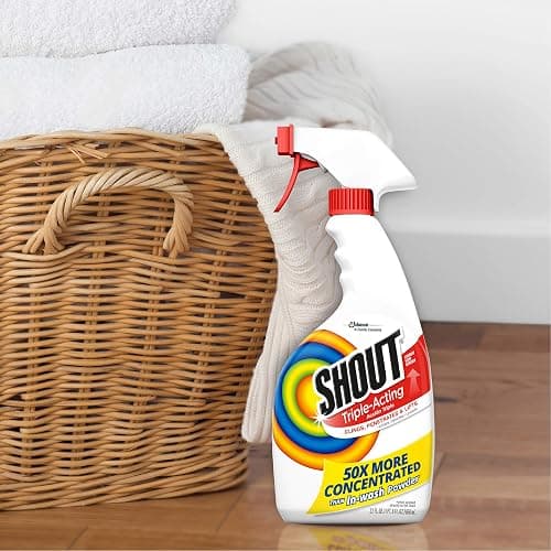 Shout Active Enzyme Laundry Stain Remover Spray, Triple-Acting Formula Clings, Penetrates, and Lifts 100+ Types of Everyday Stains - Prewash Spray 22oz thumbnail 7