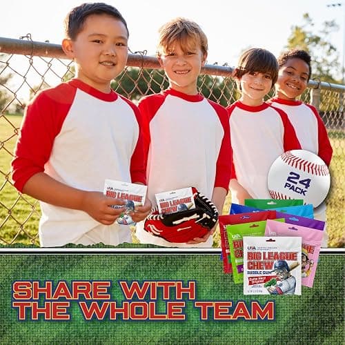 Big League Chew Variety Pack - Chewing Bubble Gum, Pack of 24, 8 Flavors | Classic Bubble Gum Variety Pack for Baseball Treats - Baseball Chewing Gum for Kids, Party Favors & More - Softball Candy thumbnail 6