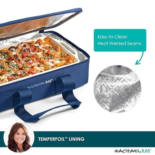 Rachael Ray Lasagna Lugger, Thermal Insulated Casserole Carrier for Hot or Cold Food, Lugger Tote for Potluck, Parties, Picnic, and Cookouts, Fits 9" x 13" Baking Dish thumbnail 3