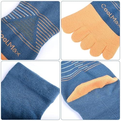 OrrinSports Toe Socks Cool-max Running Socks for Men Women 3 Pairs Athletic Breathable Five Finger Socks thumbnail 6