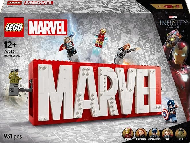 LEGO 76313 Marvel Logo & Minifigure, Toy, Birthday Gift, Blocks, Boys, Girls, Children, 12, 13, 14 Years, Elementary School Students, Marvel, Toy thumbnail 7