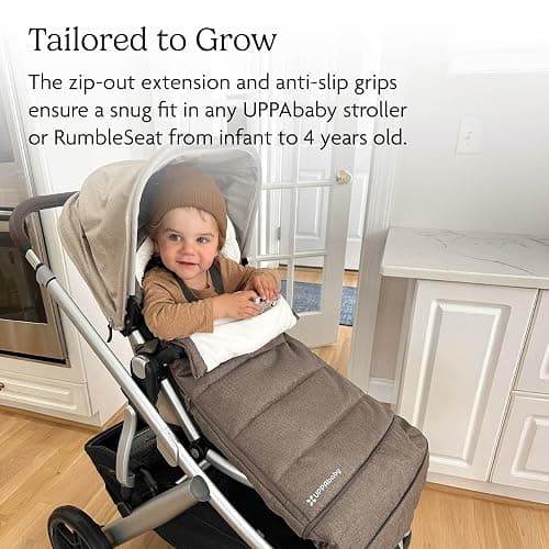 UPPAbaby CozyGanoosh 2-in-1 Seasonal Footmuff - Easily Attaches to UPPAbaby Strollers and RumbleSeat – Versatile, Ultra-Plush Zip-Out Liner for Cold Weather – Jake (Charcoal) thumbnail 5