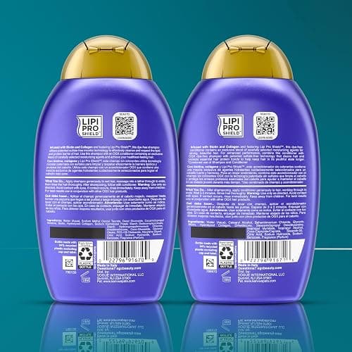 OGX Thick & Full + Biotin and Collagen for Hair Volume & Body, Sulfate Free Volumizing Shampoo & Conditioner Set for Fine & Thinning Hair, Nutrient-Infused, Vitamin B7, 13 fl oz, 2 Pack thumbnail 9