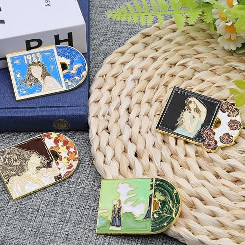 Taylor Enamel Pins for Backpacks Bags Jacket Coat Hat Taylor Gifts for Women Taylor Merch, Novelty Metal Lapel Pin Brooch Pins, 4 Pcs Cute Enamel Pins Bulk for Adults thumbnail 4