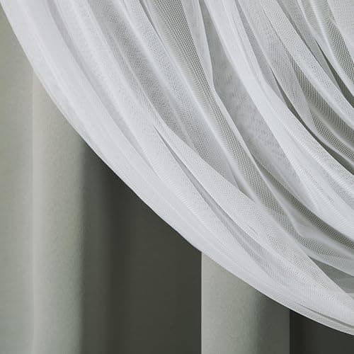 TOWN & COUNTRY LUXE Talia Double Layer Indoor Curtains, Sheer and Room Darkening Blackout, Grommet Top, Energy Efficient, 2-Pack Set, 52"W x 84"L (Pack of 2), Rose Blush - Rose Blush - 52"W x 84"L (Pack of 1) thumbnail 8
