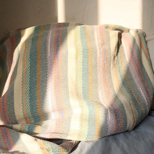 Itigoitie Soft Chenille Yarn Throw 36"x48", Handmade Knit Throw Blanket，Decorative Spring Fall Blanket, Soft Cozy Warm Knitted Throw Blanket for Bed Sofa, Couch Chair, Living Room(1.37Ib) - Blue thumbnail 7