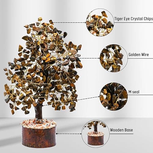 Gold tigers eye crystal tree of life thumbnail 3