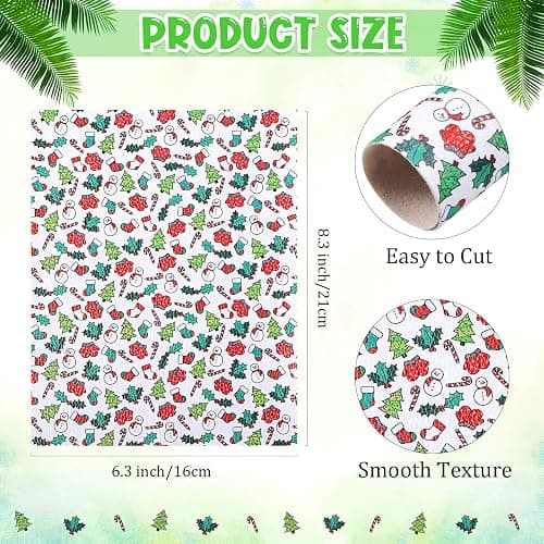 Weewooday 18 Pieces Christmas Faux Leather Sheets Thanksgiving Halloween Fabric Synthetic Leather Sheets for Holiday DIY Earrings Bows, 6. 3 x 8. 3 Inch thumbnail 2