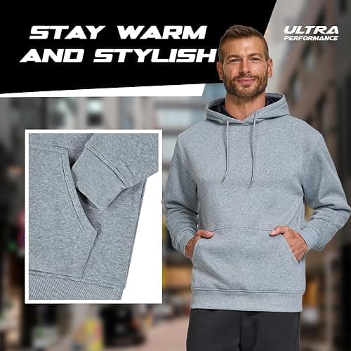 Ultra Performance Mens Pullover Sweatshirt Hoodies Men’s Fleece Hoodie Sweatshirts Casual Lightweight Active Hoodie’s for Men thumbnail 3
