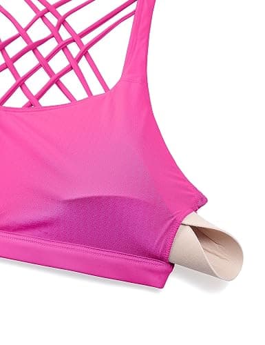 CRZ YOGA Naked Feeling Strappy Sports Bras for Women - Criss Cross Back Wireless Padded Cami Yoga Workout Top thumbnail 5