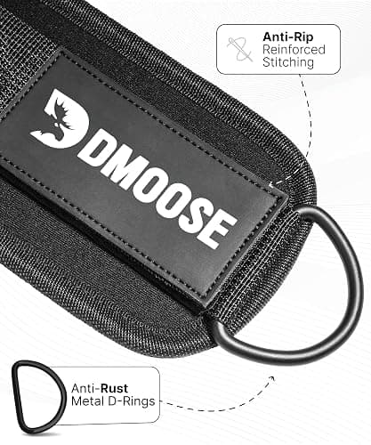 DMoose Ankle Strap for Cable Machine - One Size Fit with Premium Padding, Workout Kickback Ankle Cuffs, Ankle Bands for Working Out, Booty Workouts, Leg Extension, Hip Abductors & Lower Body Exercises thumbnail 3