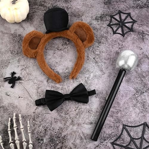Kavoc 3Pcs Bear Costume Set Include Bear Headband Black Bow Tie and Microphone Prop for Halloween Fancy Dress Up thumbnail 5