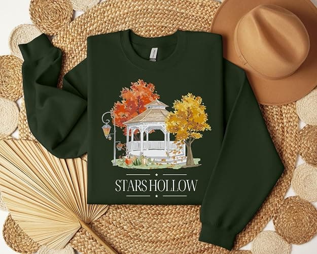 Stars Hollow Sweatshirt, Cozy Fall Season Long Sleeve Sweater for Gilmore Girls Lovers, Ideal for Enjoying Coffee thumbnail 7