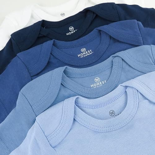 HonestBaby 5-pack Short Sleeve Bodysuits One-piece 100% Organic Cotton for Infant Baby Boys thumbnail 3