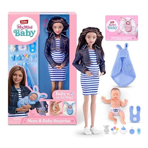 MY MINI Mom & Baby Surprise (Maria) By ZURU | mini pregnancy doll toy with newborn baby accessories, realistic nurturing play, collect all 3, play & display, kids gifts - Image 1