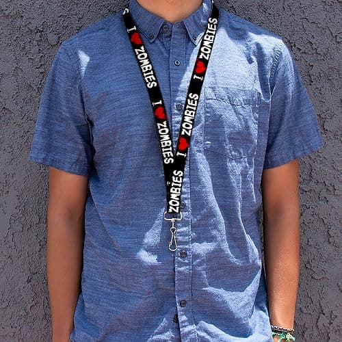 Buckle-Down Lanyard - 1.0" - I "heart" Zombies Bloody Splatter Black/whi Accessory thumbnail 2