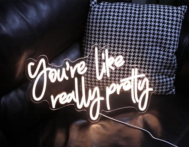 DAKABUKA You are Like Really Pretty Neon Sign Warm White Room Decor LED Neon Signs Wall Decor for Bedroom Bachelorette Party Teen Girls Room with Dimmable Switch USB Power(16.9 * 10.6inches) - Warm White1 thumbnail 3