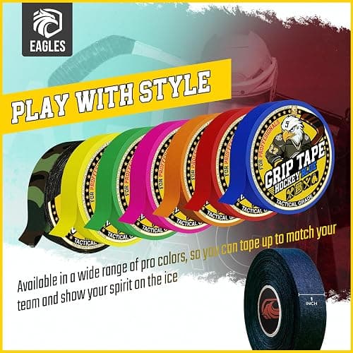 EAGLES Hockey Tape Multipurpose Cloth Tape Roll for Lacrosse Baseball & Softball Bats, Rackets, Pullup Bars, Gardening Tools, Easy Tear Over Grip - Multi Sport Handle Tape - Sports Gift (White) thumbnail 6