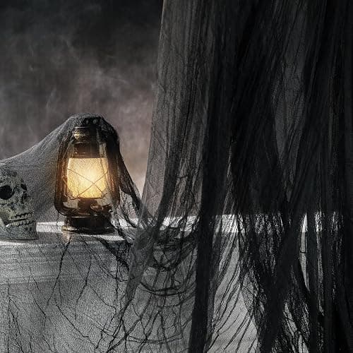 197" x 85" Halloween Creepy Cloth - Halloween Spooky Fabric Cloth - Scary Gauze Blood Creepy Cloth for Haunted House Halloween Party Yard Wall Doorway Outdoors Decoration - Image 1