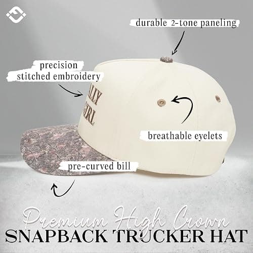 Funky Junque Trucker Hat Women Men 2-Tone Baseball Cap – Vintage Western Style Embroidered Snapback, Premium Cotton Blend thumbnail 3