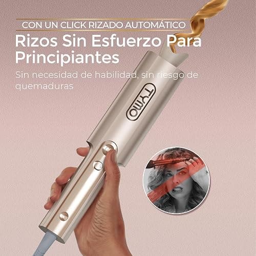 Rizador de Pelo Automatico - TYMO Curlpro Plus Rizador pelo Ondas Automático Rizos Grandes 25mm Beach Waves Moldeador Tenacilla para Pelo Largo Hair Curler Anti-Quemaduras Calentamiento Rápido Dorado thumbnail 2