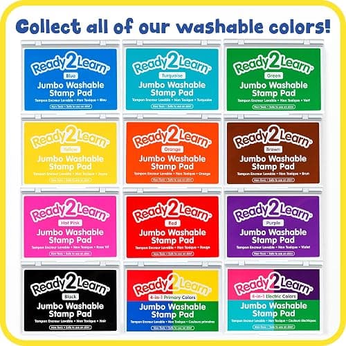 READY 2 LEARN Jumbo Washable Stamp Pad - 4-in-1 Primary Colors - Non-Toxic - Fade Resistant - Perfect for Scrapbooks, Posters and Cards thumbnail 9