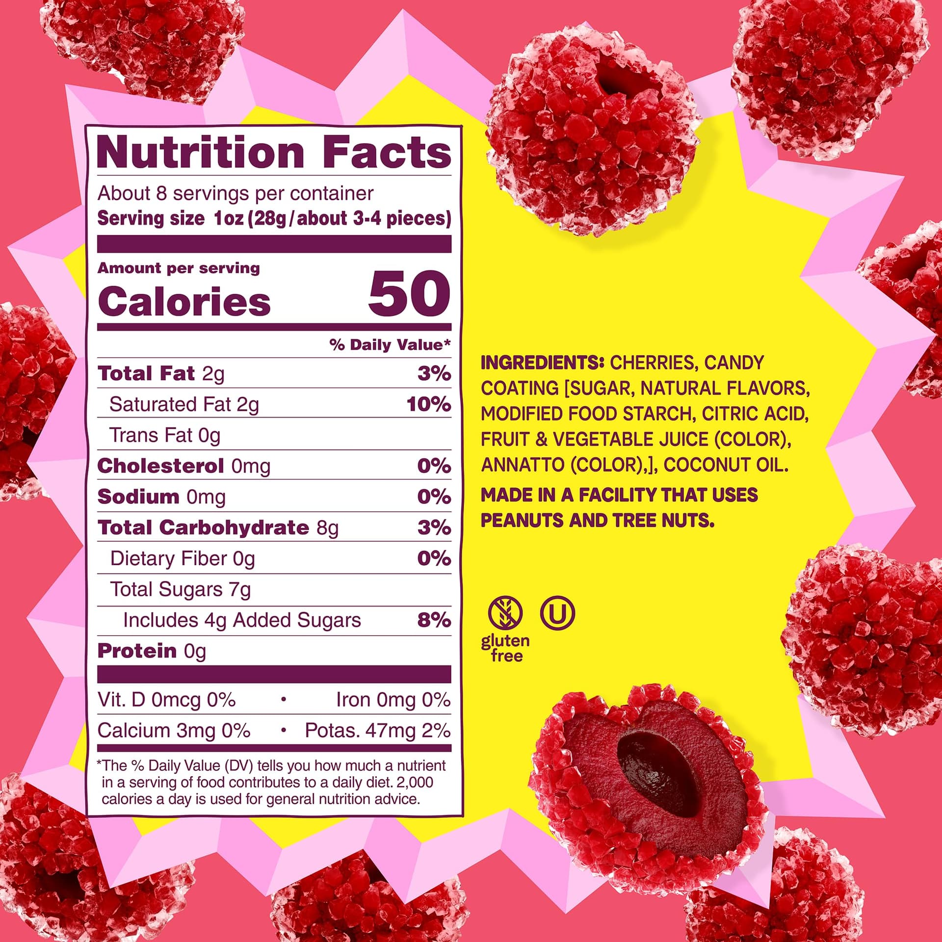Fruit Riot x Olipop Crunchy Candy Cherries, Real Frozen Fruit, 8oz thumbnail 3