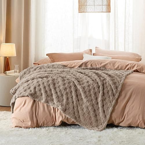 Bedsure Light Taupe Fleece Blanket for Couch - Super Soft Cozy Throw Blankets for Women, Cute Small Throws for Girls, 50x70 Inches thumbnail 6