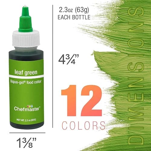 12 Food Color U.S. Cake Supply 2.3-Ounce Liqua-Gel Cake Food Coloring Variety Pack with Color Mixing Wheel - Made in the U.S.A. thumbnail 3
