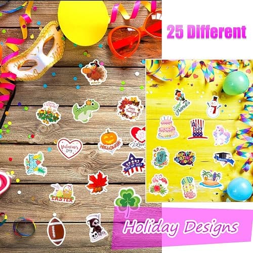 Outus 50 Pcs Seasonal Holiday Stickers Pack Halloween Christmas Easter | Teachers Classroom Rewards, Scrapbook Planner Decor, Party Supplies, Valentine Independence Day Thanksgiving Themes thumbnail 5