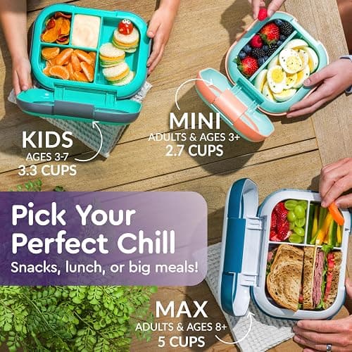 Bentgo Chill Kids Leak-Proof Lunch Box - 4-Compartment Bento Box with Built-In Ice Pack, 3.3 Cup Capacity, PFAS & BPA-Free, Microwave & Dishwasher Safe, Ideal Size for Ages 3 to 7 (Purple) thumbnail 7