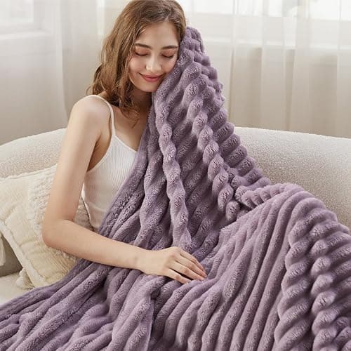 Bedsure GentleSoft Light Purple Throw Blanket for Couch - Cozy Soft Blankets for Women, Cute Small Throws for Girls, Mothers Gifts Day for Mom Women Wife, Purple Gifts Home Room Decor, 50x60 Inches thumbnail 6