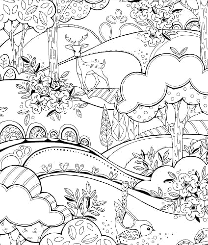 Color & Frame - In the Forest (Adult Coloring Book) thumbnail 3