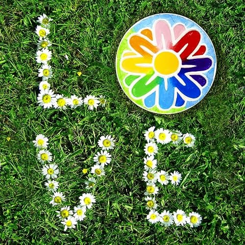 Creative Roots Mosaic Flower Garden Stepping Stone Kit, Includes 7-Inch Ceramic Stone & 6 Vibrant Paints, DIY Stepping Stone Kit for Kids Ages 6+ thumbnail 2