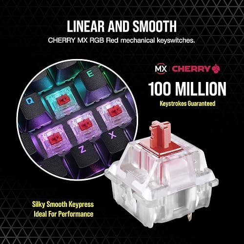 CORSAIR K70 RGB PRO Mechanical Wired Gaming Keyboard – Cherry MX Red Linear Switches, SOCD, PBT Double-Shot Keycaps, 8000Hz Hyper-Polling, NKRO, Anti-Ghosting, Tournament Switch, QWERTY NA – Black thumbnail 5