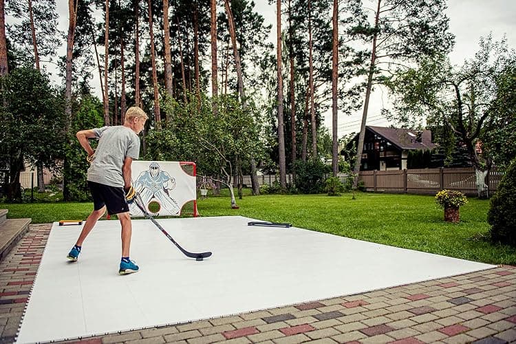 Hockey Revolution My Puzzle Durable Flooring Tiles - Slick Interlocking Training Surface for Stickhandling, Shooting, Passing - Build Your Own Platform (8 Tiles (9.39 sqft) thumbnail 8