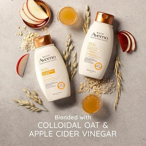 Aveeno Apple Cider Vinegar Shampoo + Conditioner Set, Hair Care Bundle for Balance & High Shine, Daily Clarifying & Soothing Scalp Shampoo & Conditioner for Oily & Dull Hair, Two Pack, 2 x 12 fl. oz thumbnail 5