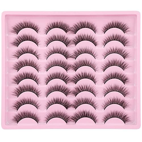 Lashes Natural Look Wispy Fasle Eyelashes 12mm Short Faux Mink Eyelashes Cat Eye Natural Strip Lashes Pack by Zegaine 16 Pairs thumbnail 7