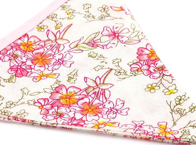 LOVENJOY Pink Floral 100% Cotton Bunting Banner for Girls Shabby Chic Wedding Birthday Decoration thumbnail 5