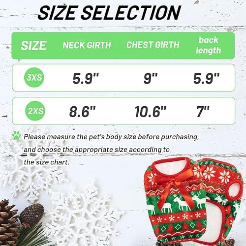 ALUZAEMO Guinea Pig Clothes - 2 Pack Christmas Warm Vest Pet Costume for Guinea Pigs Rabbit Bunny Ferret Chinchilla Kitten Puppy Small Animals - Cute Plaid Cozy Fleece Pet Shirts for Winter Holidays thumbnail 2