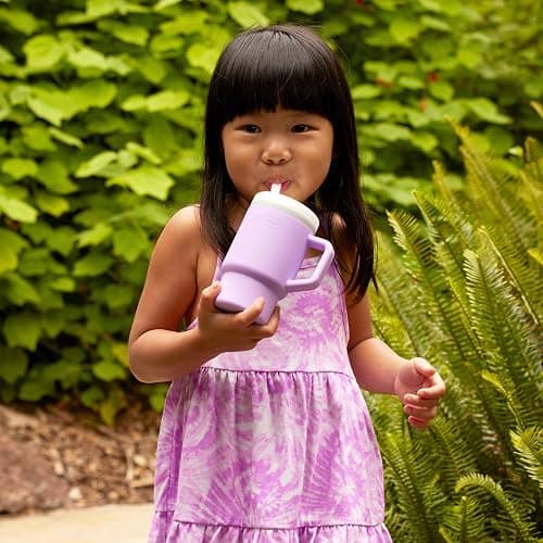 Infantino My 1st Tumbler, 9 Oz. Silicone Sippy Cup with Straw & Handle, Spill-Resistant Baby Cup for On-the-Go, BPA-Free Transition Bottle, Lilac thumbnail 8