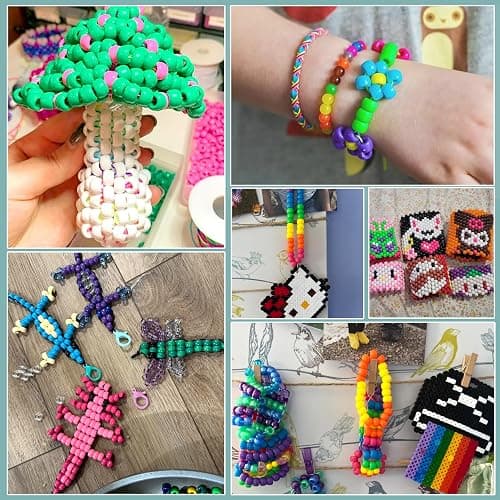 KAKW Pony Beads for Bracelets 3600 Pcs Plastic Beads for Friendship Bracelets Necklace 6x9mm 18 Solid Color Beads for Jewelry Making Supplies 3-Layer Box Packaging(18 Solid Colors) thumbnail 6