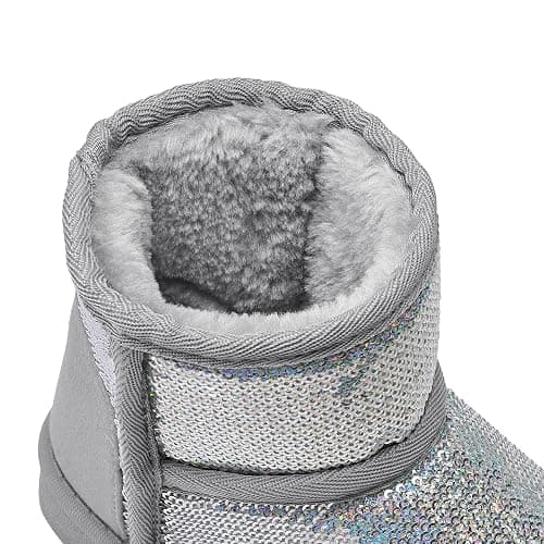 K KomForme Girls Winter Boots Sparkle Sequins Warm Snow Shoes Fur Lined Lightweight Comfy (Toddler/Little Kids/Big Kids) thumbnail 4
