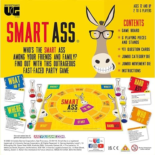 University Games, Smart Ass Trivia The Ultimate Who, What, Where Party Game , for Families and Adults Ages 12 and Up and 2 to 6 Players thumbnail 4