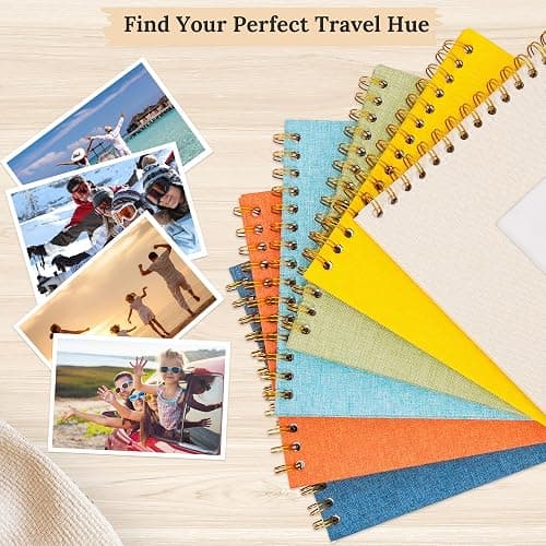 Hiwhy 8 x 8 Inch Scrapbook Photo Album Linen Cover, Hardcover Kraft White Pages Memory Book, for Travel Wedding Guest Book Christmas Baby Shower (20 Sheets/ 40 Pages,Beige) thumbnail 7